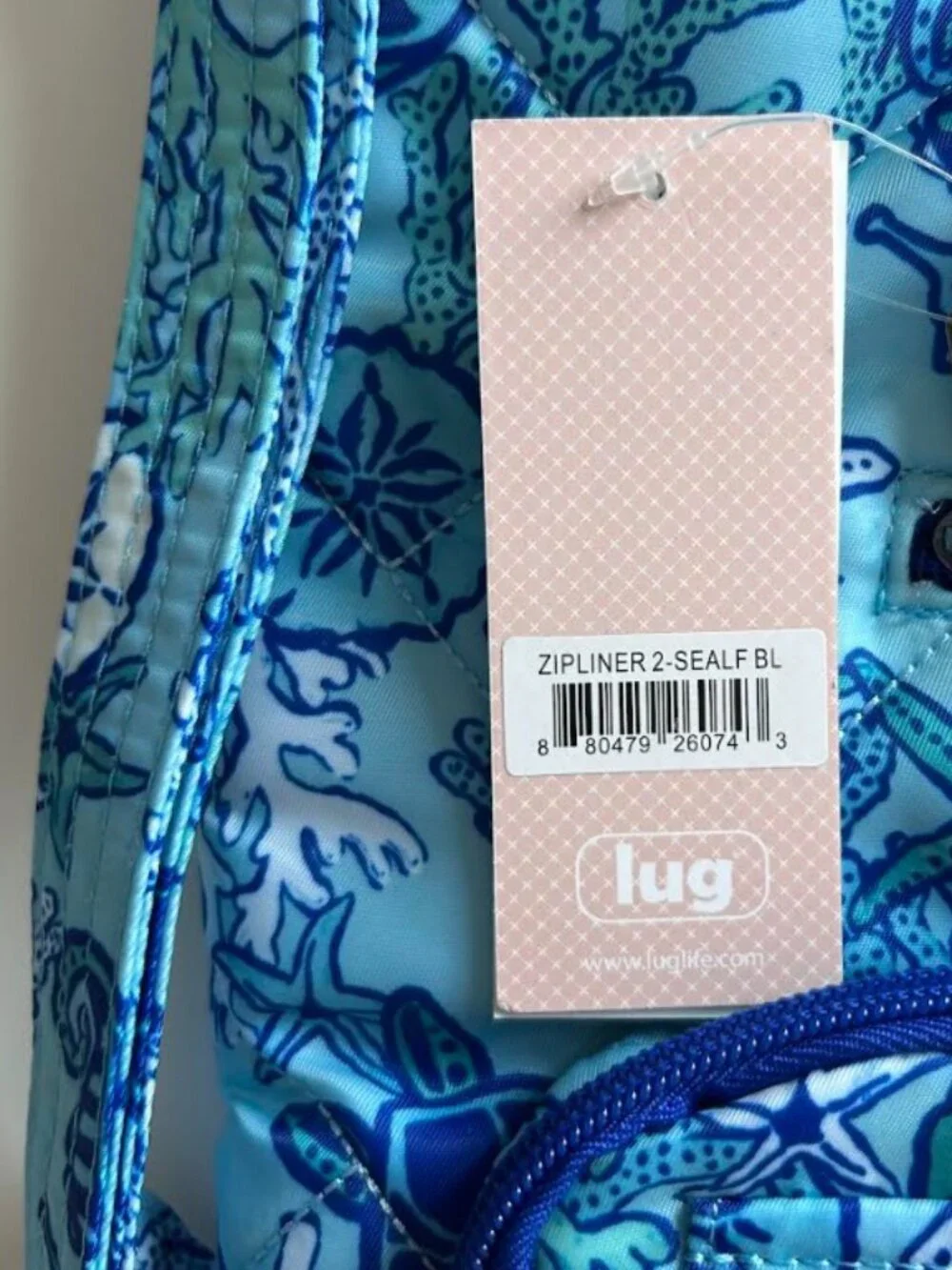 Lug Zipliner 2 Convertible Hobo Bag Backpack Crossbody Sealife Blue